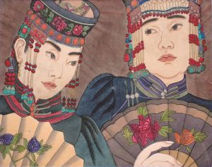 当代书法和国画 - 《蒙古族女子2》