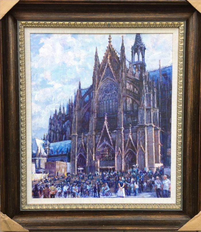 苏阳阳 当代油画作品 -  《科隆大教堂》
