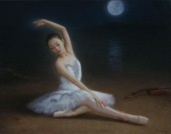谭建武 当代油画作品 -  《孤独的芭蕾》