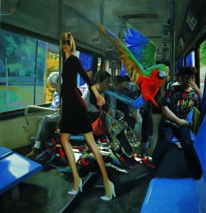 当代油画 - 《巴士上的幻象,2007,2》