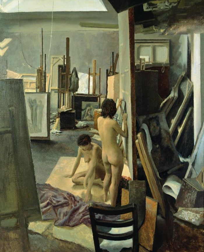 檀梓栋 当代油画作品 -  《工作室里的两个裸体女人》