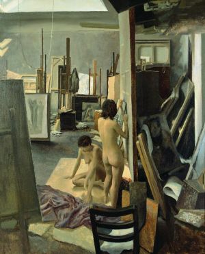 檀梓栋的当代艺术作品《工作室里的两个裸体女人》