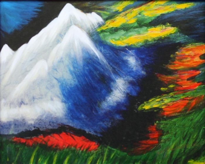 王倩文 当代油画作品 -  《贺兰山的雪》