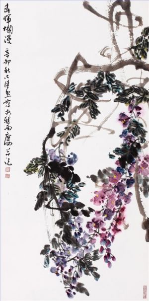 王清照的当代艺术作品《中国传统花鸟画》