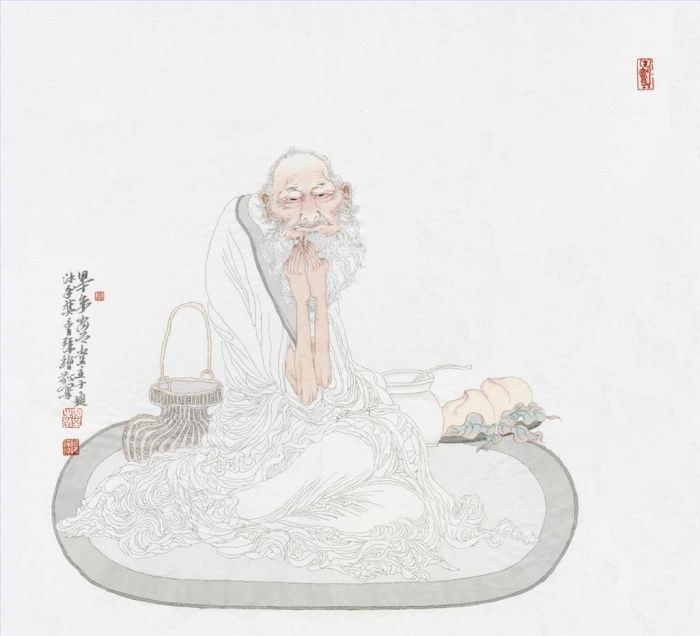 王通 当代书法国画作品 -  《练习冥想》