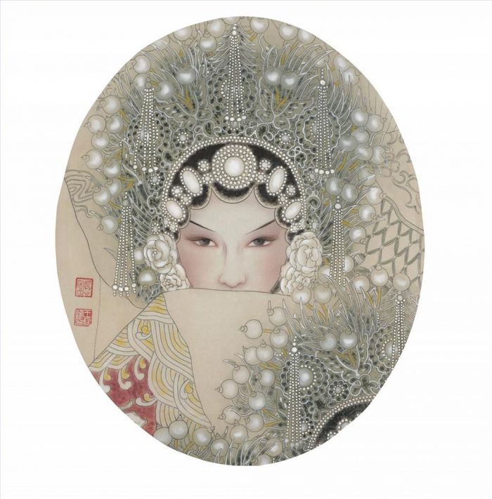 王艺峰 当代书法国画作品 -  《歌剧脸妆》