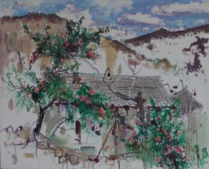 巫晓疆的当代艺术作品《农舍前的一棵苹果树》