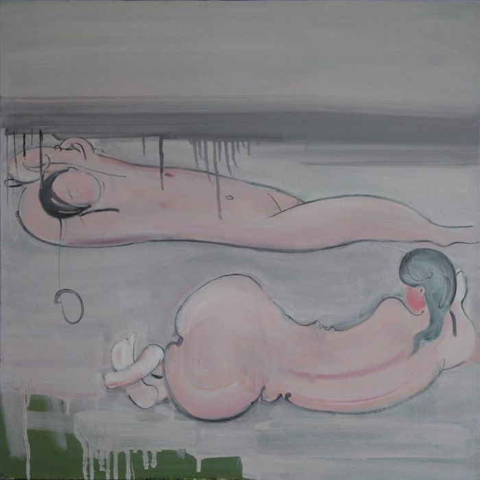 巫晓疆 当代书法国画作品 -  《两个女人》