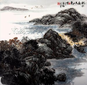 吴膺群的当代艺术作品《秋天的河流和天空》