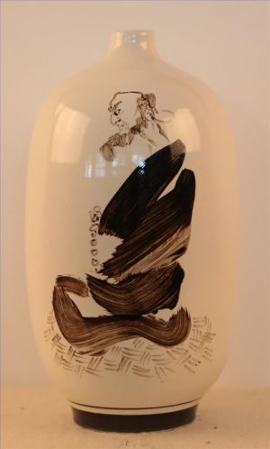 萧楠的当代艺术作品《磁州十八罗汉梅瓶》