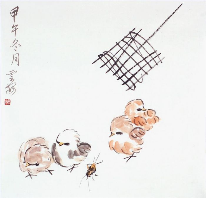 肖云安 当代书法国画作品 -  《鸡》