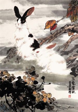 谢辉的当代艺术作品《玉兔与秋》
