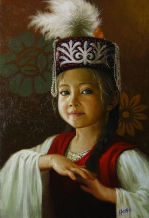 谢挥凡的当代艺术作品《哈萨克斯坦年轻女孩》