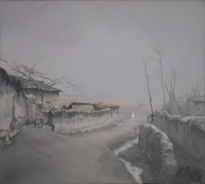 杨春生 当代油画作品 -  《布托坝子村入口》