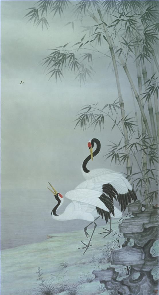 杨立奇 当代书法国画作品 -  《幸运鹤》