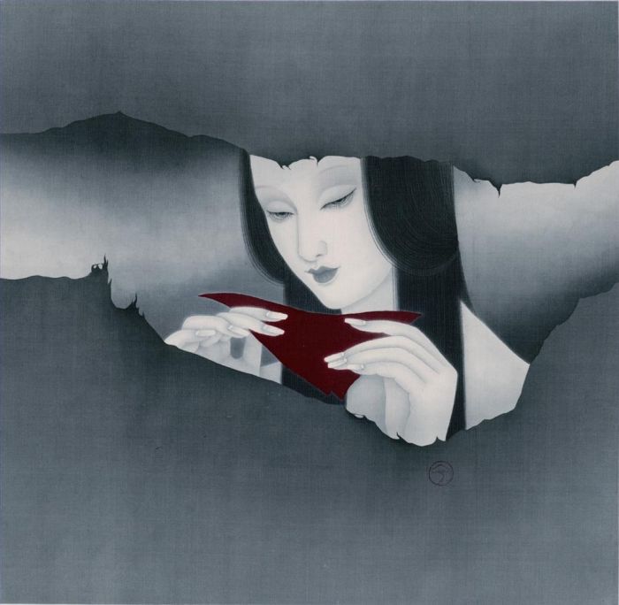 杨宇 当代书法国画作品 -  《红色的》