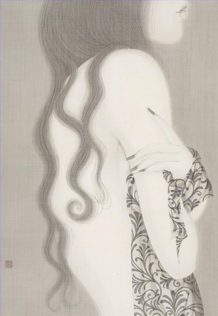 杨臻臻 当代书法国画作品 -  《中国花》