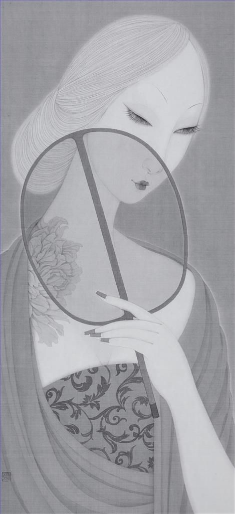 杨臻臻 当代书法国画作品 -  《水墨牡丹》