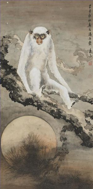 叶泉的当代艺术作品《月夜白猿》
