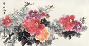 于浩光的当代艺术作品《中国传统花鸟画》