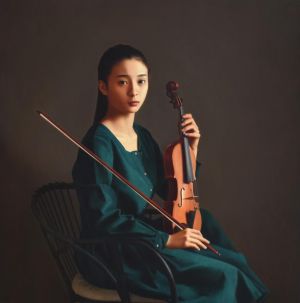 岳小清的当代艺术作品《小提琴家》