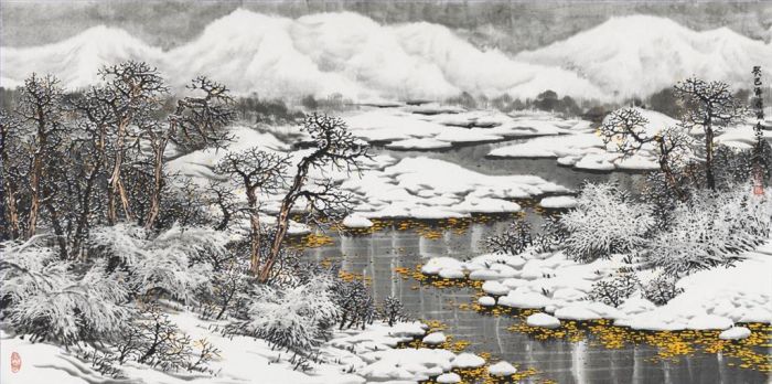 赵春秋 当代各类绘画作品 -  《深秋第一场雪》