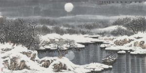 当代绘画 - 《雪后月夜小憩》