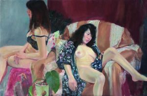 赵恒的当代艺术作品《两个裸体女人》