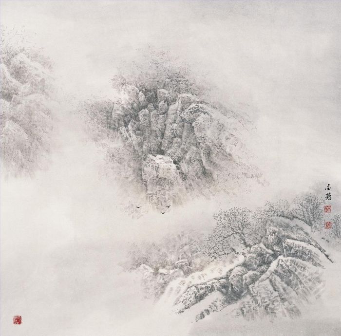 赵金鹤 当代各类绘画作品 -  《奇特山上的云》