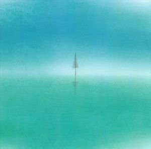 朱剑的当代艺术作品《蓝绿重力镜5》