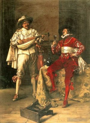 艺术家阿道夫·亚历山大·莱斯雷尔作品《先生们的乐趣》