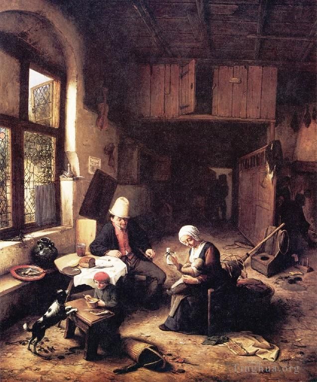 阿德里安·凡·奥斯塔德 的油画作品 -  《小屋》