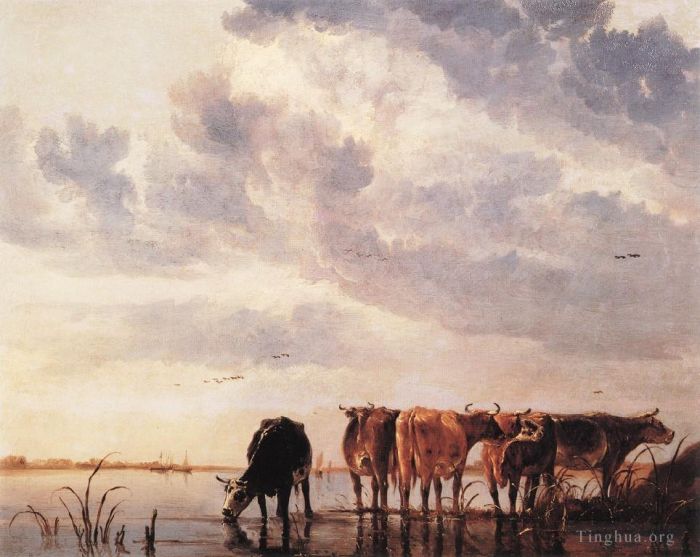 艾尔波特·克伊普 的油画作品 -  《奶牛》