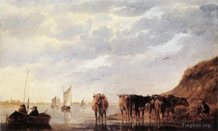 艾尔波特·克伊普 的油画作品 -  《牛群》