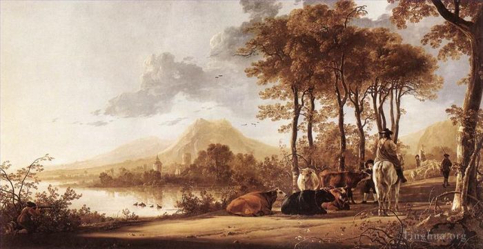 艾尔波特·克伊普 的油画作品 -  《河流景观》