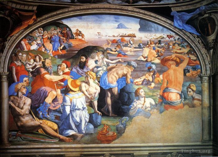 安尼鲁·布隆奇诺 的油画作品 -  《阿尼奥洛穿越红海》
