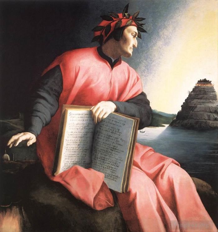 安尼鲁·布隆奇诺 的油画作品 -  《但丁的寓言肖像》