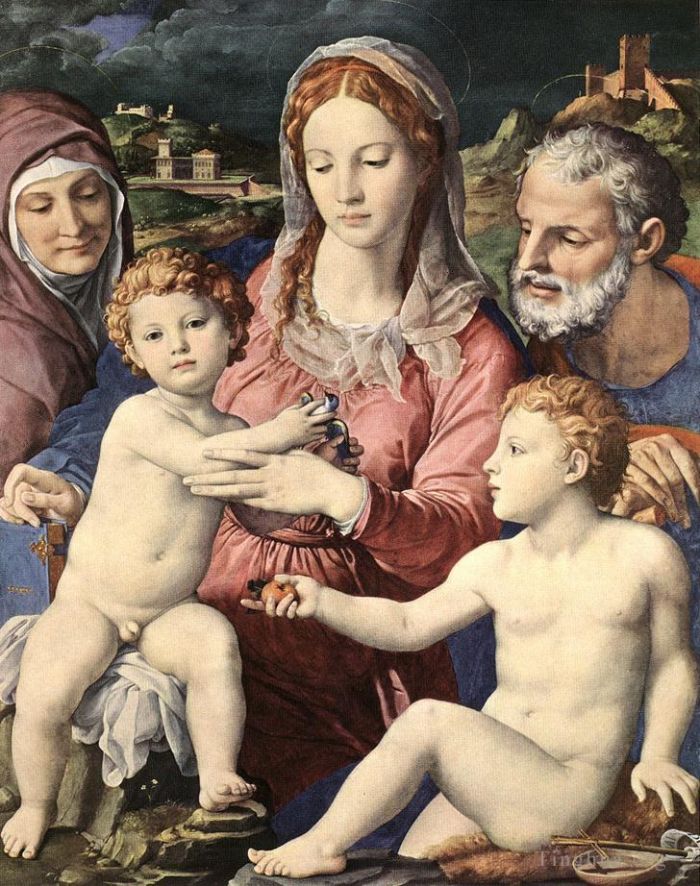 安尼鲁·布隆奇诺 的油画作品 -  《神圣家族》