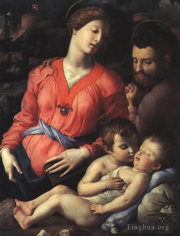 安尼鲁·布隆奇诺 的油画作品 -  《潘恰蒂奇神圣家族》
