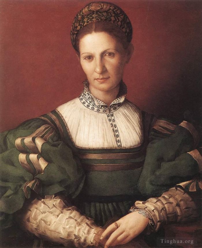 安尼鲁·布隆奇诺 的油画作品 -  《绿衣女士的肖像》