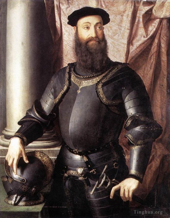 安尼鲁·布隆奇诺 的油画作品 -  《斯特凡诺四世科隆纳的肖像》