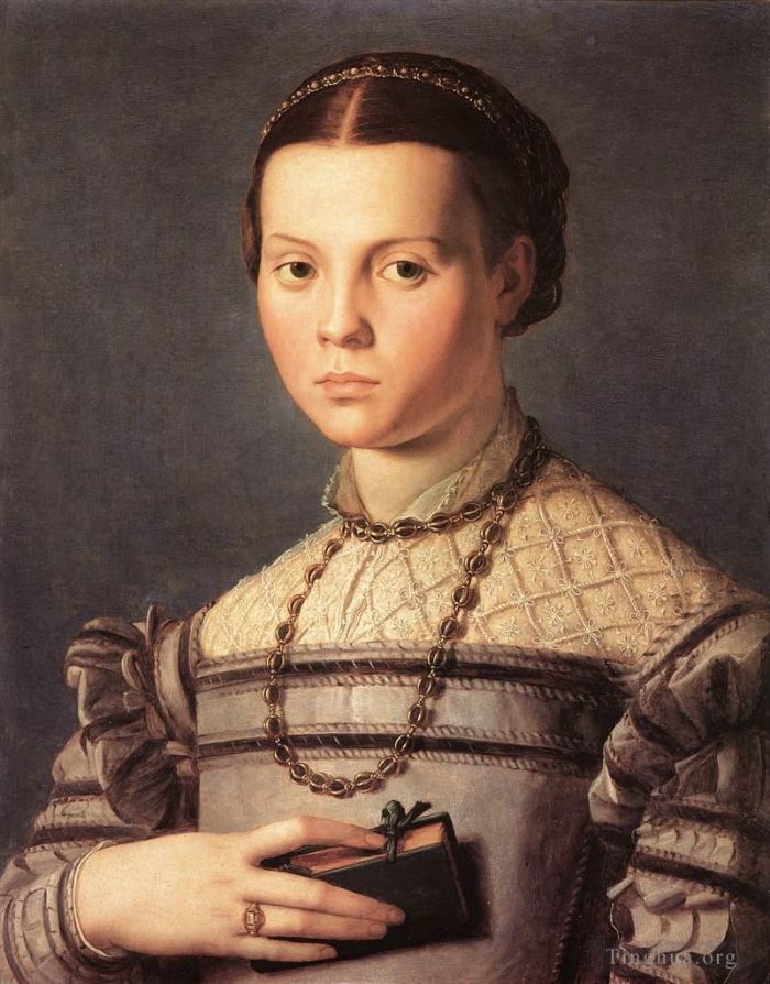 安尼鲁·布隆奇诺 的油画作品 -  《一个年轻女孩的肖像》