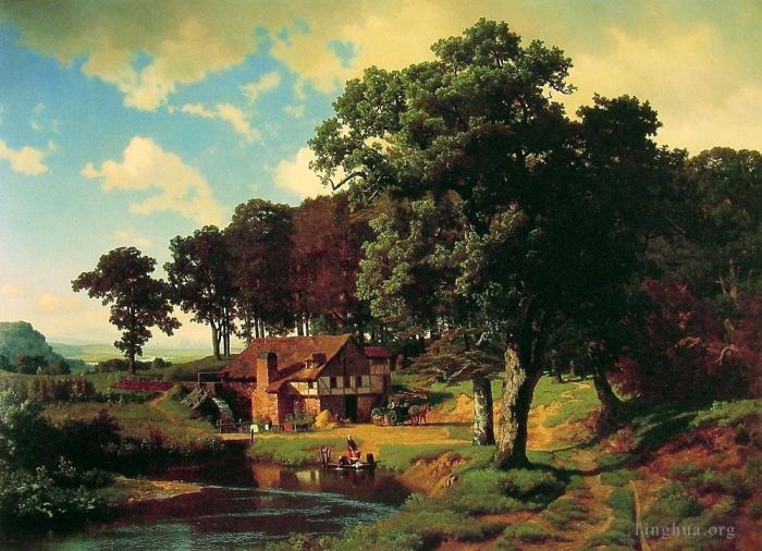 艾伯特·比尔施塔特 的油画作品 -  《质朴的磨坊》