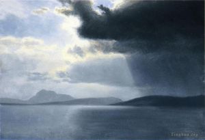 艺术家艾伯特·比尔施塔特作品《哈德逊河上的雷雨即将来临》