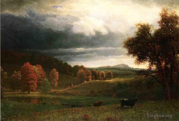 艾伯特·比尔施塔特 的油画作品 -  《卡茨基尔秋季景观》