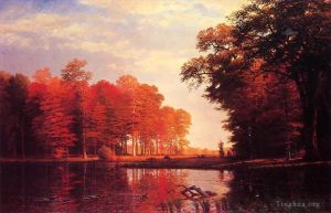 艺术家艾伯特·比尔施塔特作品《秋天的树林》
