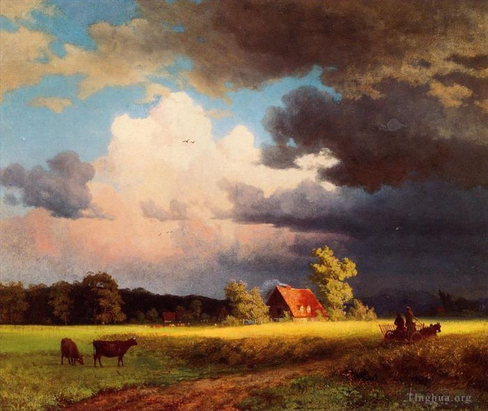 艾伯特·比尔施塔特 的油画作品 -  《巴伐利亚风景》