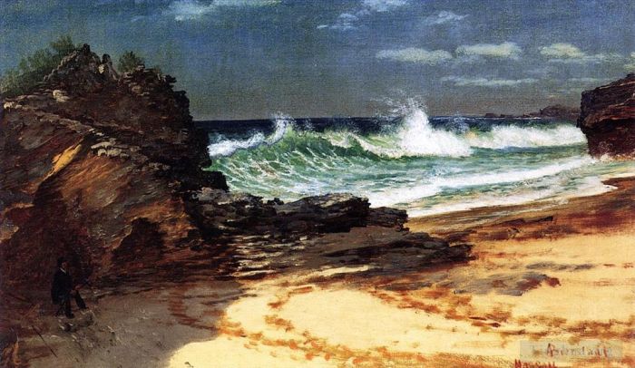 艾伯特·比尔施塔特 的油画作品 -  《拿骚海滩》