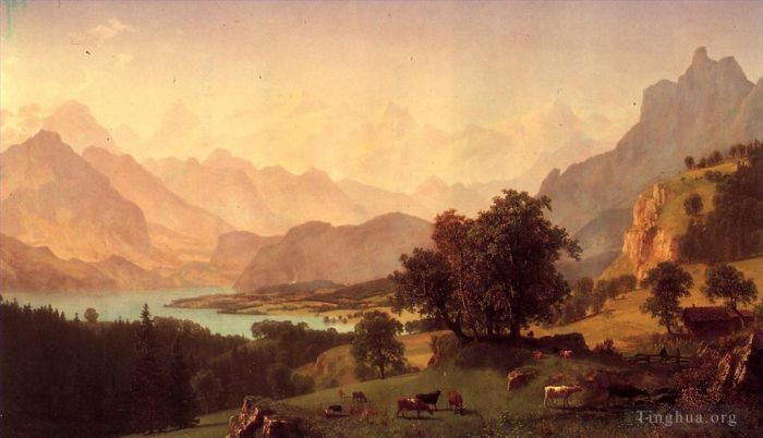 艾伯特·比尔施塔特 的油画作品 -  《伯尔尼阿尔卑斯山》