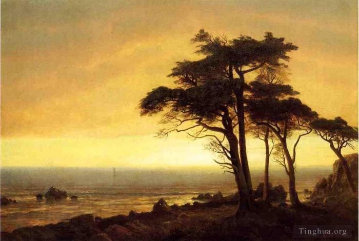 艾伯特·比尔施塔特 的油画作品 -  《加州海岸》